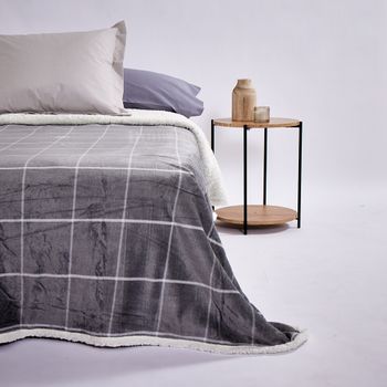 10xdiez Manta Sherpa Square  | (cama De 90 O 105 Cm - 180x240 Cm - Gris)