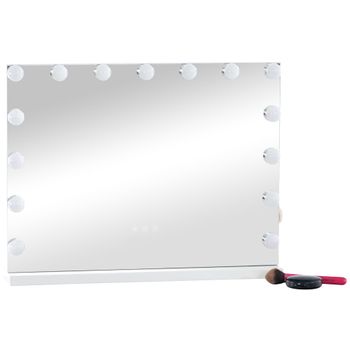 Espejo De Maquillaje Con 15 Luces Led Tres Modos De Iluminación Blanco Plástico M10_000280