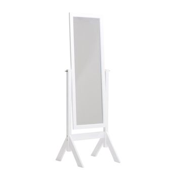 Espejo De Pie Diseño Simple Y Práctico Blanco Madera Altura 153 Cm M10_000285