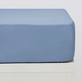 10xdiez Sabanas Bajeras Azul Indigo 18 Basic Plus  | (cama De 80cm - Azul)