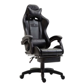 Silla De Escritorio Y Oficina Con Ruedas Reposapiés Abatible Silla Gaming Polipiel Negro Y Polipropileno M10_002865