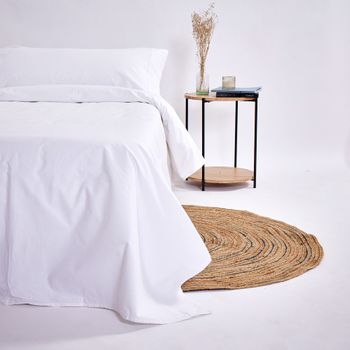 Sábana bajera de punto ajustable 100% algodón beige cama 150/160 cm LINEN