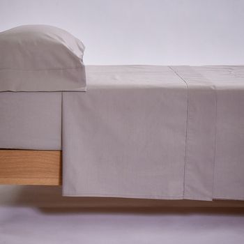 10xdiez Juego De Sábanas Algodón Percal 200 Hilos Beig  | (cama 90 Cm - Beige)