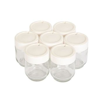 7 Macetas Tapa De Cristal Blanca Para Yogurta Yogurteo A14a03 Moulinex