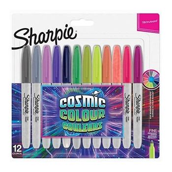 Sharpie Marcador Permanente Fine 09mm Surtidos Cosmic Punta Redonda Blister -12u-