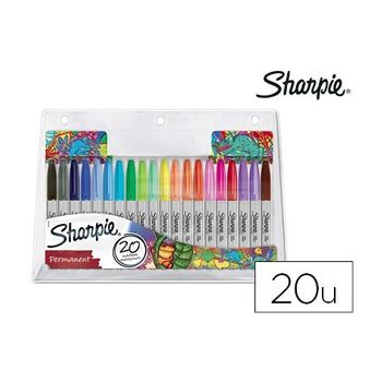 Rotuladores Sharpie Permanente Punta Fina Blister De 20 Unidades Colores Surtidos