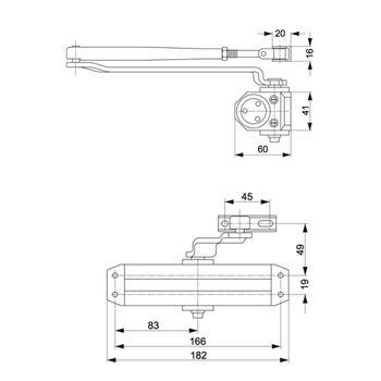 Cierrapuertas Tesa Dc110 F2-3 Sin Retenedor Plateado - Neoferr..