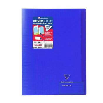 Cuaderno Clairefontaine Koverbook Stitch Con Solapas - 210 X 297 Mm - 96 Páginas - Papel Seyes Pefc 90 G - Azul Marino