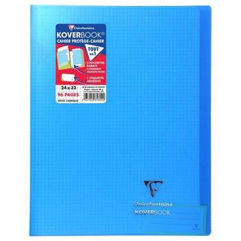 Clairefontaine Koverbook Notebook 96 Páginas Con Solapas - 240 X 320 Mm - 5 X 5 Papel Pefc 90 G - Azul