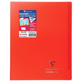 Clairefontaine Koverbook Cuaderno De Costura De 96 Páginas Con Solapas - 240 X 320 Mm - 5 X 5 Papel Pefc 90 G - Rojo