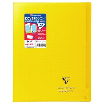 Clairefontaine Koverbook Cuaderno De 96 Páginas Con Solapas - 240 X 320 Mm - 5 X 5 Papel Pefc 90 G - Amarillo