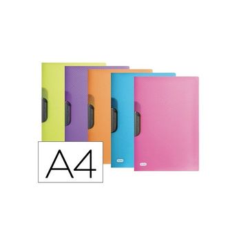 Carpeta liderpapel dossier pinza lateral polipropileno din a4 amarillo  fluor opaco 30 hojas pinza deslizante