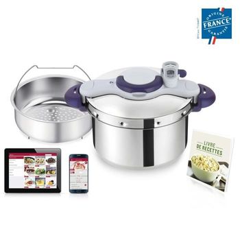 Tefal Olla a Presión de 7.5 L de Acero Inoxidable, Color Gris/Rojo :  : Hogar y cocina