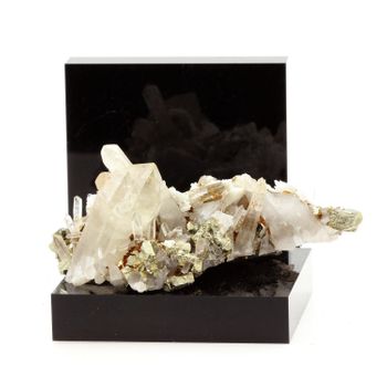 Cuartzo, Pirita, Baryte, Sidérite-natural Pierre De France, Saint-pierre-de-méage-multicoled Y Cristales Brillantes | 276.8 Ct - Certificado De Autenticidad Incluido | 70 X 40 X 35 Mm