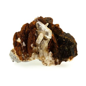 Siderite + Cuarzo - Pierre Natural De Francia, La Mure, Isère, Auvergne -rhône -alpes - Mezcla De Minerales, Piedra Multicolor Única | 393.3 Ct - Certificado De Autenticidad Incluido | 57 X 50 X 44 Mm