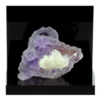 Fluorita + Cuarzo - Piedra Natural De China, Mina Shangbao - Cristales De Curación Y Energía Positiva - 721.2 Ct - Certificado De Autenticidad Incluido | 65 X 60 X 45 Mm