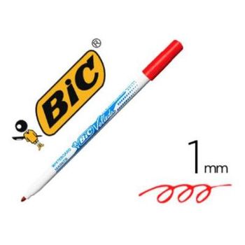 Rotulador Bic Velleda Fino Para Pizarra Rojo Punta Redonda 1 Mm (pack De 24)