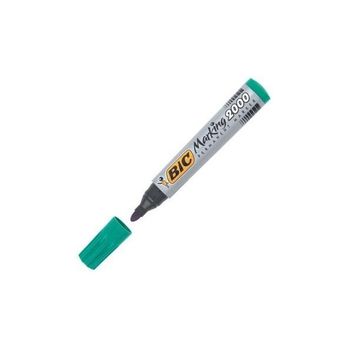 Bic Marcador Permanente Marking 2000 Punta Redonda Verde Caja -12u-