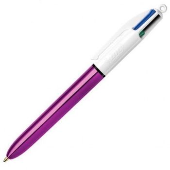 Boligrafo Bic Cuatro Colores Shine Morado Punta De 1 Mm (pack De 12 Uds.)