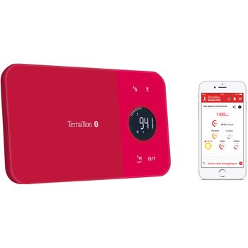 Terraillon Báscula De Cocina Electrónica 5kg-1g Roja Con Bluetooth - Nutritab Cranberry