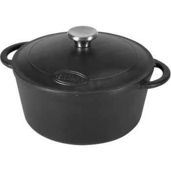 Sitram Cocotte - 711075 - 4l Redondo Negro De Hierro Fundido Esmaltado