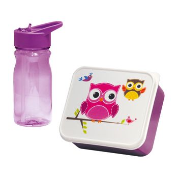 Caja Infantil Para Merienda Con Cantimplora Buho  0,85l /0,5l  Mondex