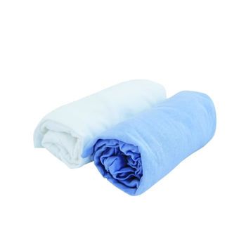 Pack De 2 Sábanas Doux Nid 70x140 Cm Blanco/cielo Domiva