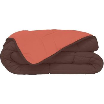 Edredón 400g/m² Calgary Chocolate Y Coral 220x240cm Poyet Motte