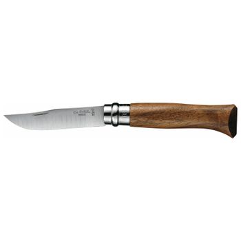 Navaja Opinel Nº 08 Con Mango Nogal, Sistema Virolock, Hoja De 8,5 Cm De Acero Inoxidable, Tamaño 19,2 Cm, 000648