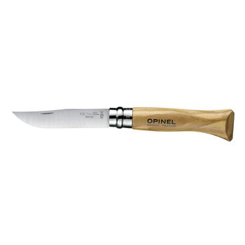 Navaja Opinel Nº 06 Con Mango Olivo, Hoja De Acero Inoxidable De 7 Cm, Sistema Virolock, Virola Aluminio, 002023