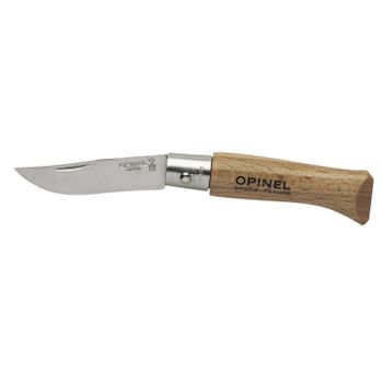 Navaja Opinel Nº 03 Con Mango En Haya Barniz Natural, Color Beige, Hoja De Acero Inoxidable De 4 Cm, 001071