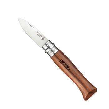 Cuchillo Opinel Para Apertura De Ostras, Mariscos Y Conchas En General, Con Mango De Bubinga, Barnizado Natural, Hoja De 6,5 Cm, 001616