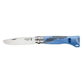 Navaja Opinel Outdoor Junior Azul Nº07 Con Silbato Hasta 100 Db, Hoja De 7,5 Cm Robusta, Punta Ligeramente Redondeada, 001897