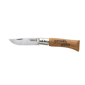 Navaja Opinel Nº 02 Con Mango En Haya Barnizado, Hoja De Acero Al Carbón De 3,5 Cm, Color Beige, 111020