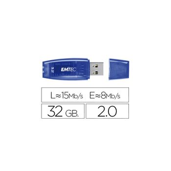 Memoria Usb Emtec Flash C410 32 Gb 20 Azul 5 Unidades