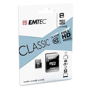Emtec Tarjeta Microsdhc 8gb Clase 10 Classic C/adaptador Sd