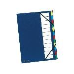 Exacompta Carpeta Clasificadora 12 Posiciones A4 Con Fuelle Extensible Azul Tapa Dura...