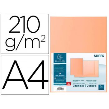 Subcarpeta Cartulina Con 2 Solapas Exacompta Din A4 Gama Super Crema 210 Gr (pack De 50 Uds.)