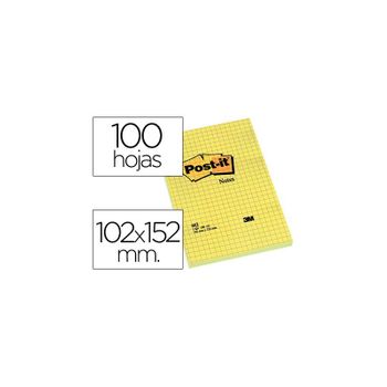 Bloc De Notas Adhesivas Quita Y Pon Post-it 102x152 Mm Cuadriculado -662- 6 Unidades