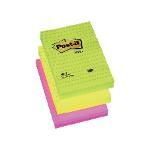 Post-it Notas Adhesivas Gran Formato Pack 6 Blocs 100h Colores Neon Surtidos 102x152m...