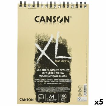 Bloc De Dibujo Canson Xl Sand Natural A4 5 Unidades 40 Hojas 160 G/m2