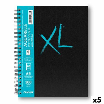 Bloc De Dibujo Canson Xl Aquarelle 34 Hojas Blanco A5 5 Unidades 300 G/m² 148 X 210 Mm