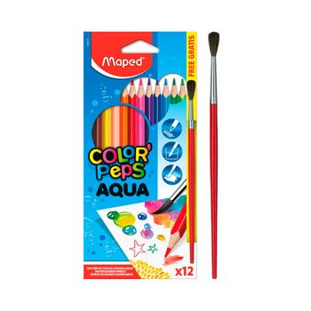 Lápices De Colores Maped Aqua 12 Unidades + Pincel
