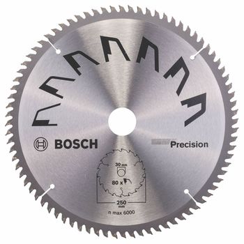 Disco De Precisión Bosch Para Sierra Circular 250 X 30 Mm 80 Dientes