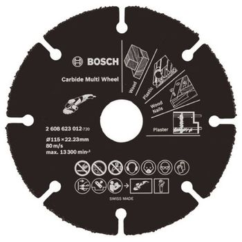 Disco Corte Multimaterial 115x22,23mm Carburo Carbide Wheel Bosch