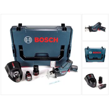 Bosch Gsa 12v-14 Professional Sierra De Sable A Batería 12v + Maletín L-boxx + 2x Batería Gba 3,0 Ah + Cargador Gal 1230 Cv