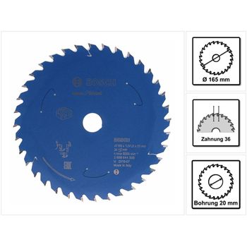 Bosch Hoja De Sierra Circular Expert For Wood 165 X 1,0 X 20 Mm / 36 Dientes ( 2608644508 )