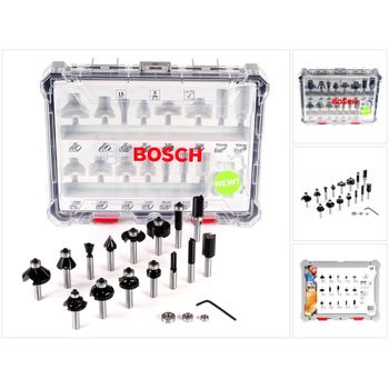 Bosch Set De Brocas Fresadoras Mixtas De 15 Piezas Con Vástago De Inserción De 8 Mm ( 2607017472 )