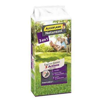 Abono Césped 3en1 - 10 Kg Ag3bio250 Algoflash Naturasol