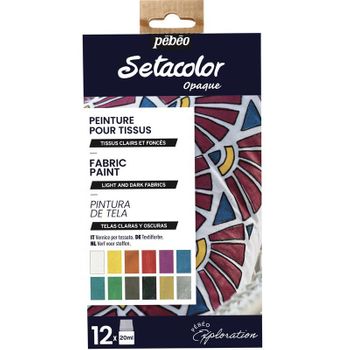 Set De 12 Vernices Setacolor Para Telas Claras Y Oscuras - 12 X 20 Ml